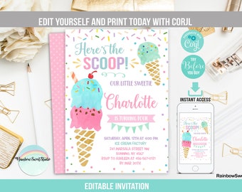 Ice product invitation Etsy image relating to Ice Cream Party Invitations Printable Free called Ice product invitation Etsy